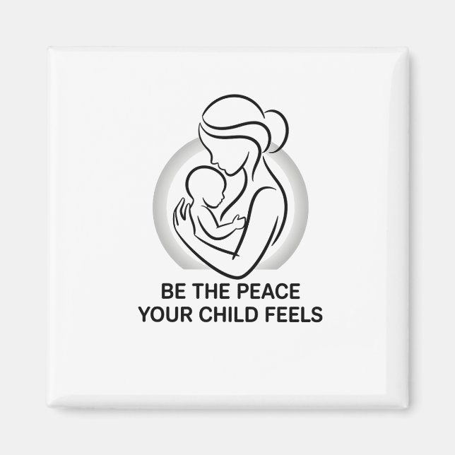Calm Mother and Baby Minimalist Mantra Magnet (Framsidan)