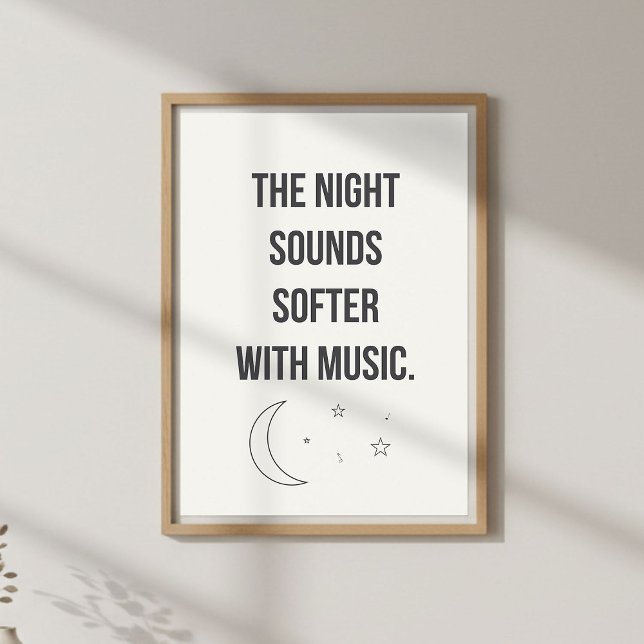 Calm Music Quote Wall Art. Bedroom Night Decor Poster (Skapare uppladdad)