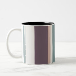 Calm Neutral Stripes – Modern Minimal Mug Två-Tonad Mugg