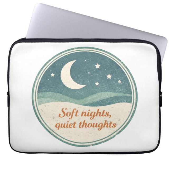 Calm Night Moon Design Laptop Fodral (Framsidan)