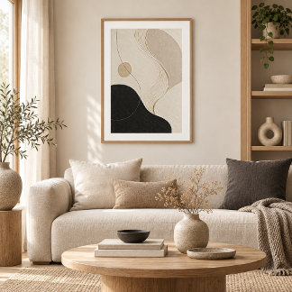 Calm Orbit | Minimal Abstract Plaster Art Print Poster
