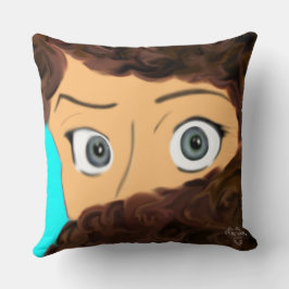 Calm Owl + Raised Eyebrow Mood Throw Pillow Kudde
