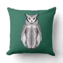 Calm Owl + Raised Eyebrow Mood Throw Pillow