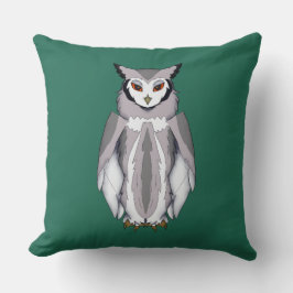 Calm Owl + Raised Eyebrow Mood Throw Pillow Kudde
