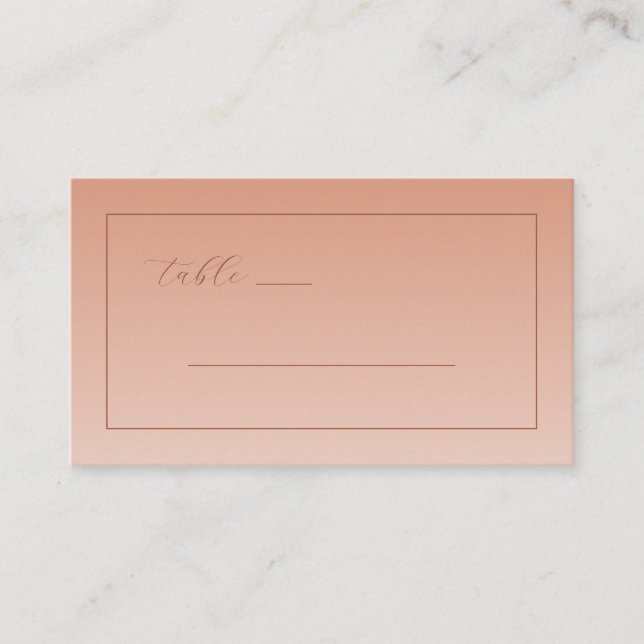 Calm Peach Minimalist Lines Placeringskort (Framsida)
