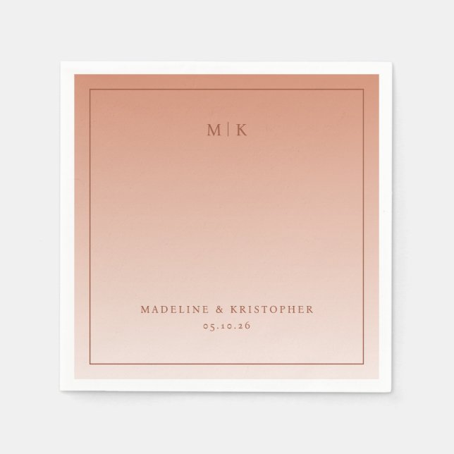 Calm Peach Minimalist Pappersservett (Framsidan)