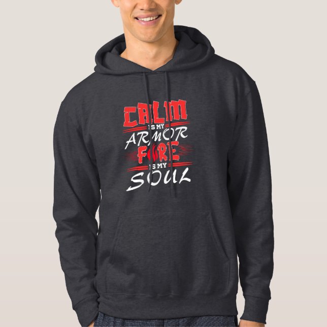 Calm strength – inspiring quote design  hoodie (Framsida)