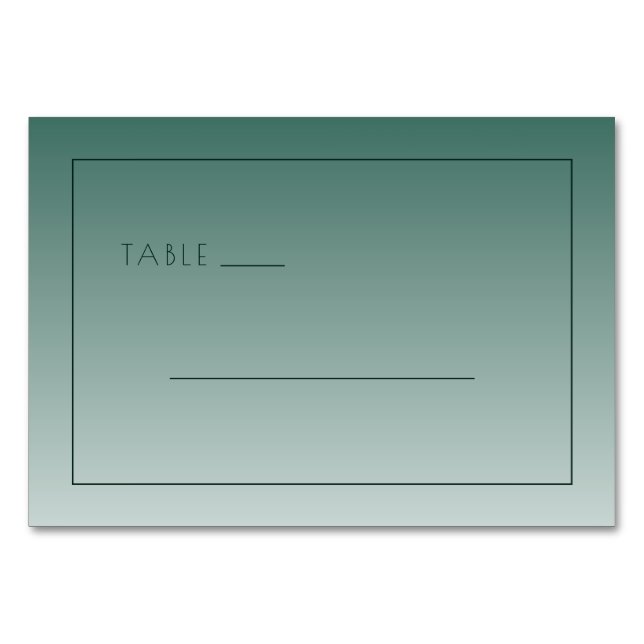 Calm Teal Minimalist Table Sign Bordsnummer (Framsidan)