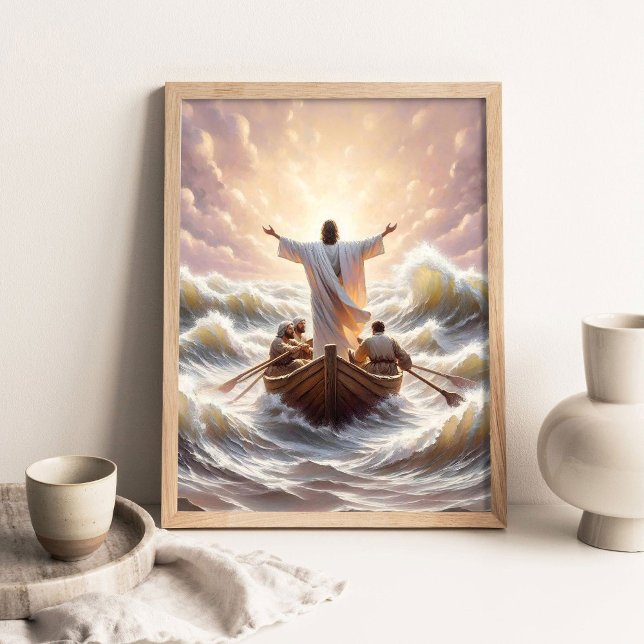 Calm the Storm, Christian Art, Peace Be Still Art Poster (Skapare uppladdad)