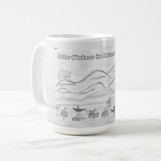 'Calm Waters in Nature's Embrace' Mug Kaffemugg