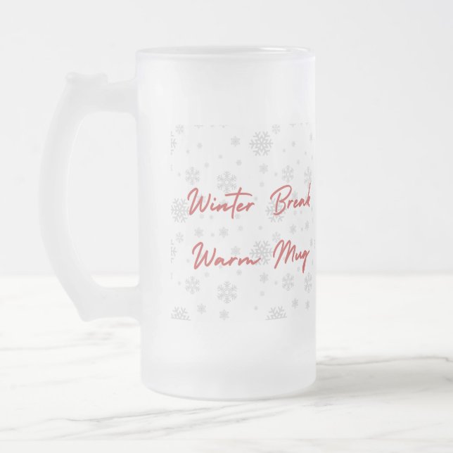 Calm Winter Mug – Cozy Minimal Design Frostat Ölglas (Vänster)