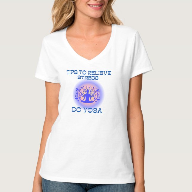Calm Yoga for Stress Relief & Inner Peace T Shirt (Framsida)