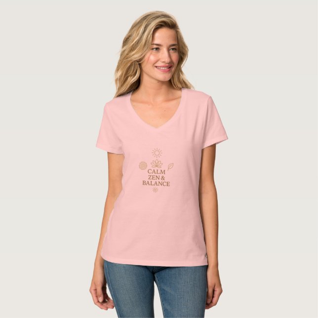 Calm Zen & Balance – Minimalist Spiritual Design T Shirt (Hel framsida)