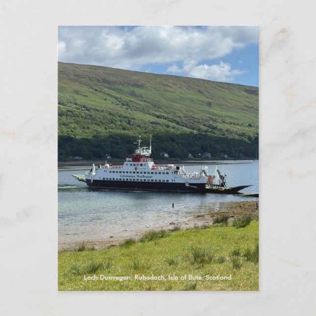 Calmac Ferry at Rubodach, Isle of Bute, Skottland Vykort (Framsida)