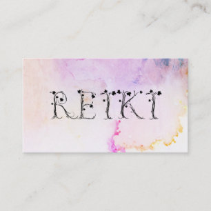 *~* Calming Abstrakt Watercolor REIKI Ivy Pastel Visitkort