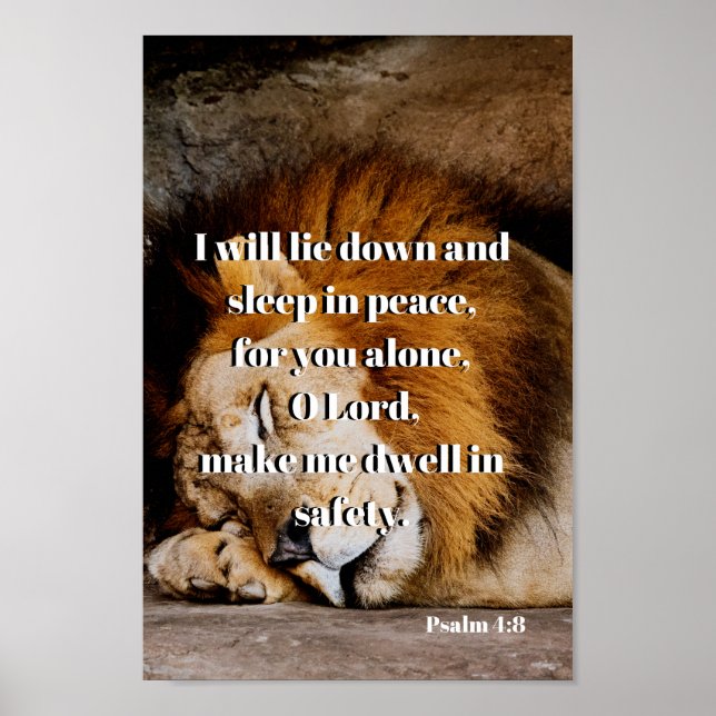 Calming Bible Verse Psalm 4 Poster (Framsidan)