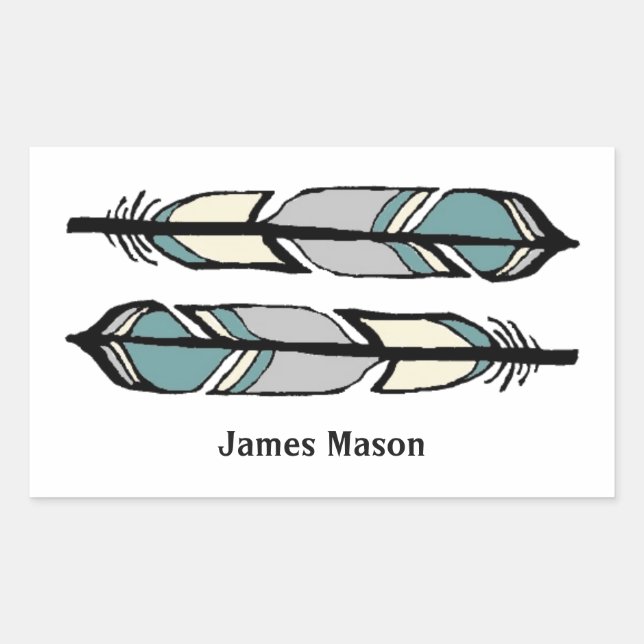 Calming Feathers Stickers Rektangulärt Klistermärke (Framsida)