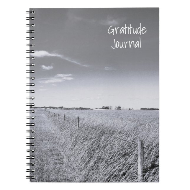 Calming Grått Prairie Fält Photo Spiral Notebook Anteckningsbok (Framsidan)