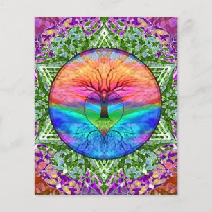 Calming Livets träd i Rainbow Färg Flygblad