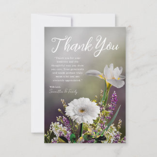 Calming Vintage Floral Thank You Card Tack Kort