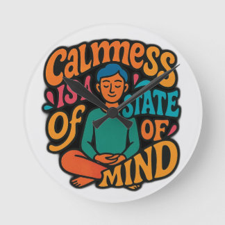 Calsphere är ett sinnestillstånd - Meditating Yogi Rund Klocka