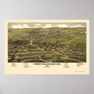 Calumet och röd jacka, panorama- karta för MI - Poster
