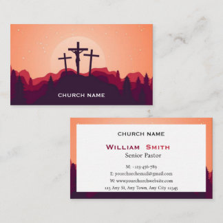 Calvary Sunset Pastoral Business Card Visitkort