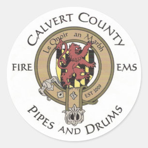 Calvert County leda i rör och trummar Runt Klistermärke