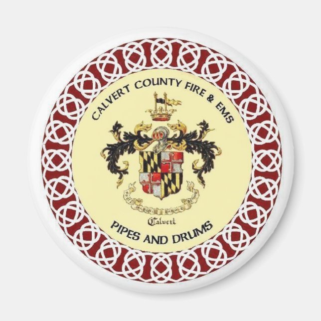 Calvert County Rör och Drums Band Seal Magnet (Framsidan)