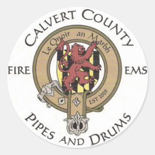 Calvert County Rör och Drums Sticker - Small Runt Klistermärke