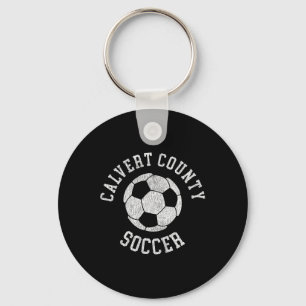 Calvert County Soccer Retro Distressed 90's Vintag Nyckelring
