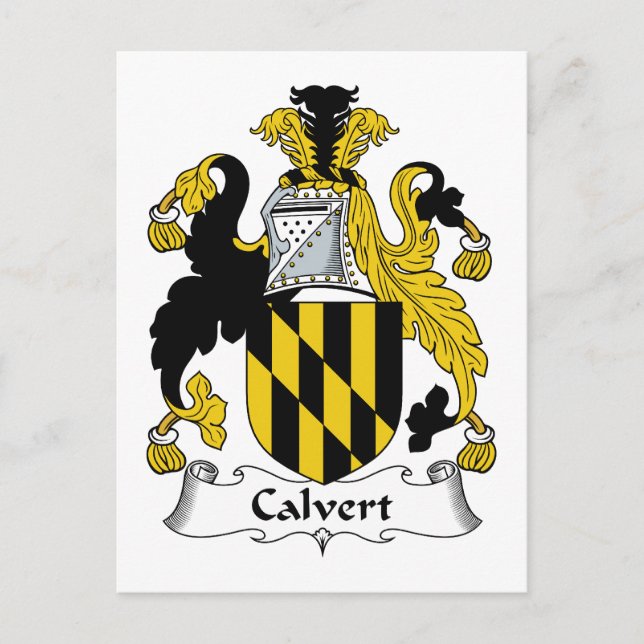 Calvert Family Crest Vykort (Framsida)