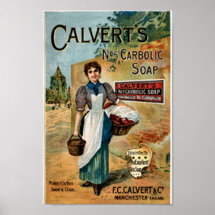 Calverts Vintage för karbolisk tvål Poster