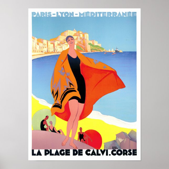 Calvi Frankrike vintage resor Poster (Framsidan)