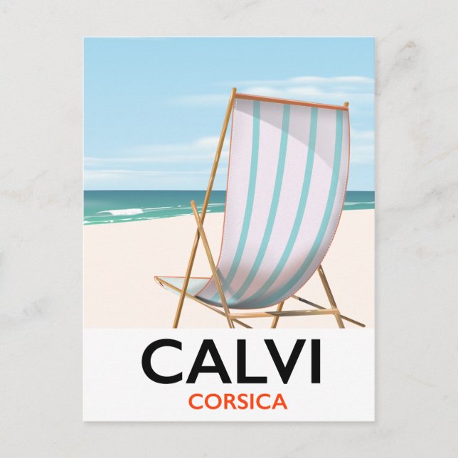 Calvi Korsika resaffisch Vykort (Framsida)