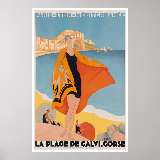 Calvi Print Frankrike Resa Affisch Fransk Konst Ro (Framsidan)