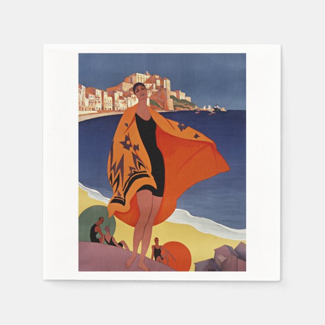 Calvi stad i Haute-Corse, Frankrike Pappersservett (Framsidan)