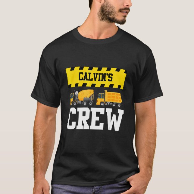 Calvin Construction Crew Anpassningsbar Dumptruck  T Shirt (Framsida)