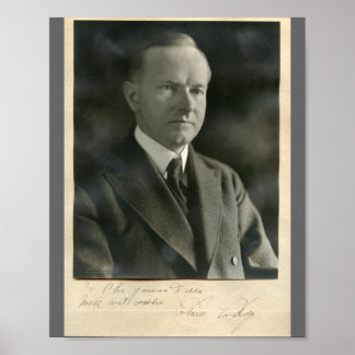Calvin Coolidge 8x10 signerad Poster