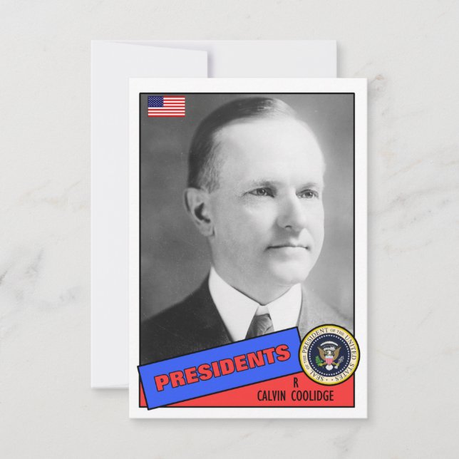 Calvin Coolidge Baseball Card (Framsida)