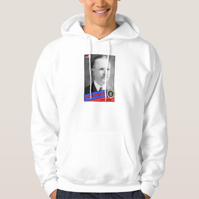 Calvin Coolidge Basebollkort Sweatshirt Med Luva (Framsida)