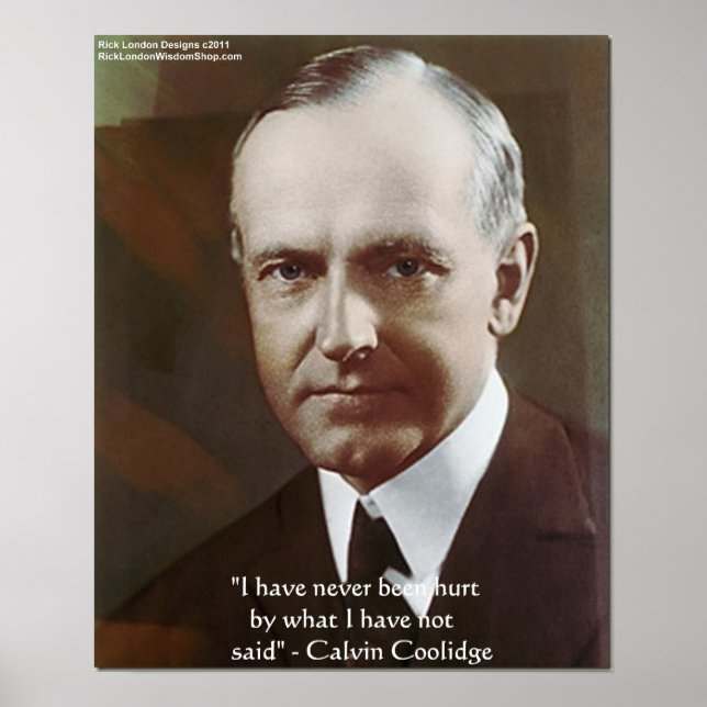 Calvin Coolidge "Har aldrig ontts..." Poster offer (Framsidan)