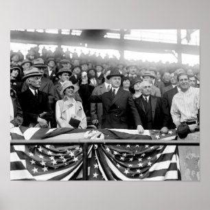 Calvin Coolidge kastar ut första beck Poster