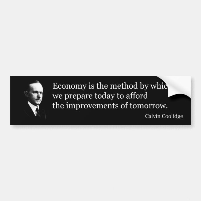 Calvin Coolidge om ekonomi Bildekal (Framsidan)