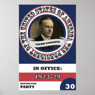 Calvin Coolidge Presidenthistoria Retro Poster