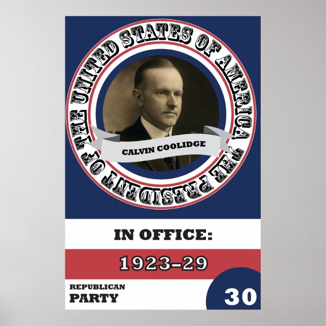 Calvin Coolidge Presidenthistoria Retro Poster (Framsidan)
