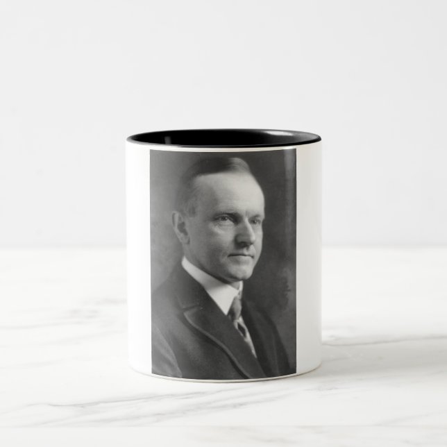 Calvin Coolidge Två-Tonad Mugg (Center)