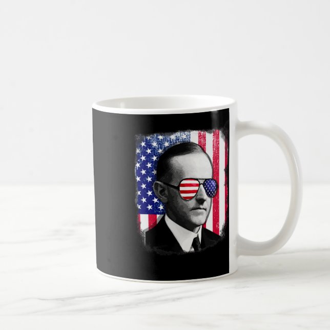Calvin Coolidge US Flagga 4 juli Kaffemugg (Höger)