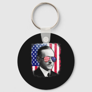 Calvin Coolidge US Flagga 4 juli Nyckelring