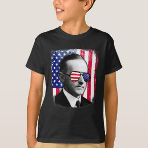 Calvin Coolidge US Flagga 4 juli T Shirt